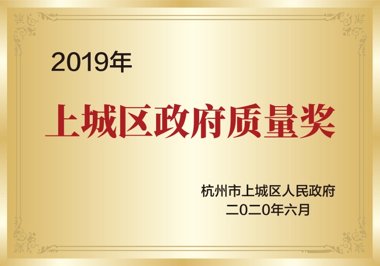 上城区政府质量奖奖牌